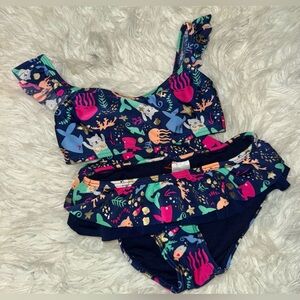 Cat & Jack Navy Kids Bikini with Sea Creature Print